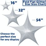 32" Fold Flat Star w/Metallic Mesh Fabric - Silver
