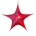 54" Fold Flat Star w/Metallic Mesh Fabric - Red