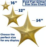 54" Fold Flat Star w/Metallic Mesh Fabric - Gold
