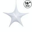 16" Fold Flat Star w/Glitter Mesh Fabric - White