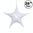 26" Fold Flat Star w/Glitter Mesh Fabric - White