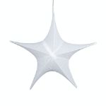 44" Fold Flat Star w/Glitter Mesh Fabric - White