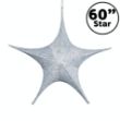 60" Fold Flat Star w/Glitter Mesh Fabric - Silver
