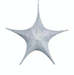 60" Fold Flat Star w/Glitter Mesh Fabric - Silver