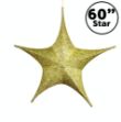 60" Fold Flat Star w/Glitter Mesh Fabric - Gold