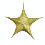 60" Fold Flat Star w/Glitter Mesh Fabric - Gold
