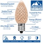 PeakPro Old Color Warm White C7 LED Replacement Bulbs 25 Pack