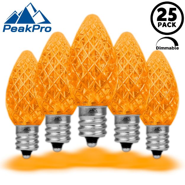 PeakPro Orange C7 LED Replacement Bulbs 25 Pack 