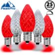PeakPro Red/Pure White C7 LED Replacement Bulbs 25 Pack