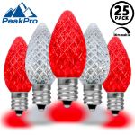 PeakPro Red/Pure White C7 LED Replacement Bulbs 25 Pack