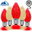 PeakPro Red/Warm White C7 LED Replacement Bulbs 25 Pack
