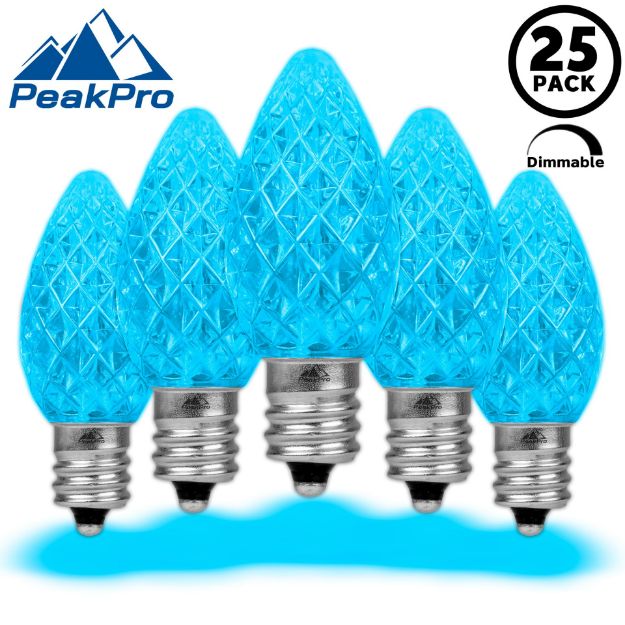 PeakPro Teal C7 LED Replacement Bulbs 25 Pack