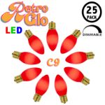 C9 RetroGlo® Vintage Red Ceramic LED Replacement Bulbs - 25 Pack