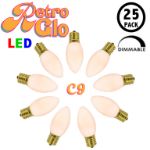 C9 RetroGlo® Vintage White Ceramic LED Replacement Bulbs - 25 Pack