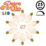 C7 RetroGlo® Vintage White Ceramic LED Replacement Bulbs - 25 Pack