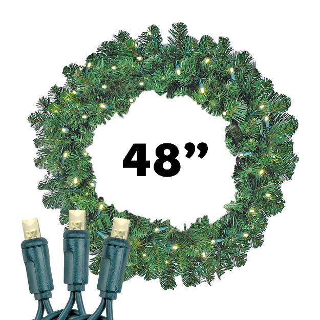 48" Lighted Colorado Pine Wreath