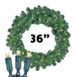 36" Lighted Colorado Pine Wreath