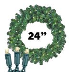 24" Lighted Colorado Pine Wreath