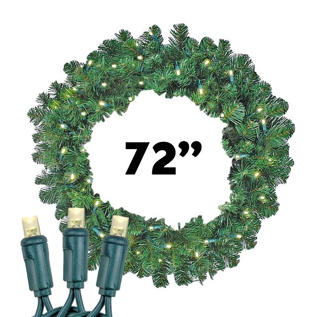 72" Lighted Deluxe Colorado Pine Wreath