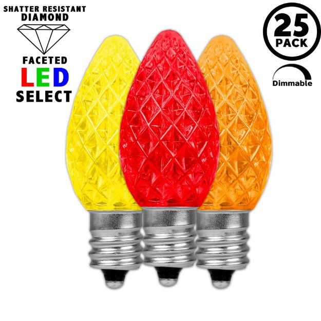 NL Select Yellow/Red/Orange C7 LED Replacement Bulbs 25 Pack