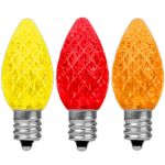 NL Select Yellow/Red/Orange C7 LED Replacement Bulbs 25 Pack