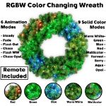 36" Lighted RGBWW Deluxe Colorado Pine Wreath