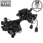 C9 50' Stringers 12" Spacing Black Wire