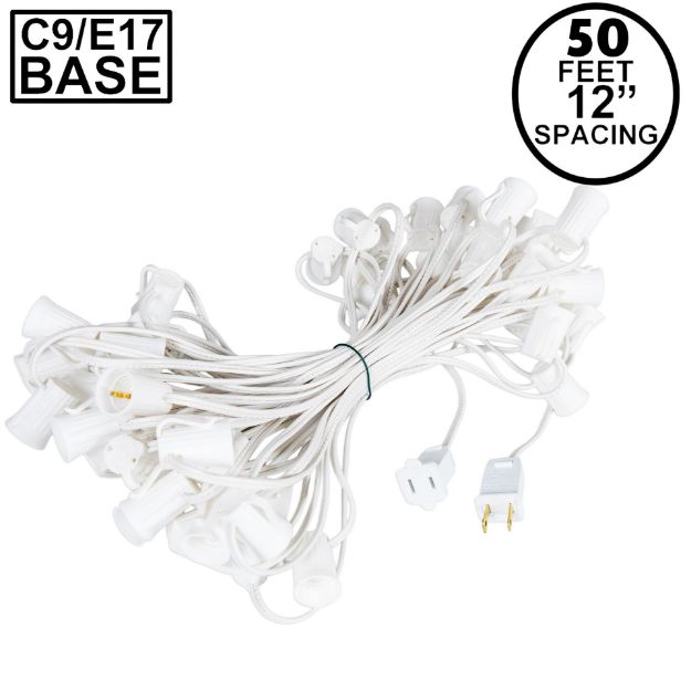 C9 50' Stringers 12" Spacing White Wire