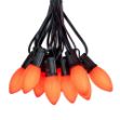 LED C9 Plastic 25L Ceramic Orange Light Set 25' Black Wire