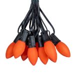 LED C9 Plastic 25L Ceramic Orange Light Set 25' Black Wire