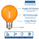 25 LED Filament G40 Globe String Light Set with Transparent Orange Bulbs on Black Wire