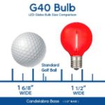 25 LED Filament G40 Globe String Light Set with Transparent Red, Pink & White Bulbs on White Wire