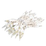 RetroGlo® Clear Mini Lights 50 Light on White Wire 11 Feet Long