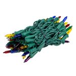 RetroGlo® Multi Color Mini Lights 50 Light on Green Wire 11 Feet Long