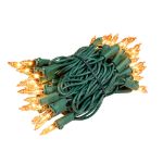 RetroGlo® Orange Mini Lights 50 Light on Green Wire 11 Feet Long