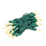RetroGlo® White Ceramic Mini Lights 50 Light on Green Wire 11 Feet Long