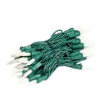 RetroGlo® White Ceramic Mini Lights 50 Light on Green Wire 11 Feet Long
