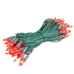 RetroGlo® Red Ceramic Mini Lights 50 Light on Green Wire 25 Feet Long