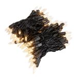 RetroGlo® Clear Mini Lights 100 Light on Black Wire 22 Feet Long