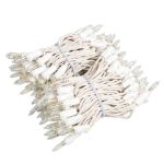 RetroGlo® Clear Mini Lights 100 Light on White Wire 22 Feet Long