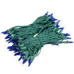 RetroGlo® Blue Mini Lights 100 Light on Green Wire 50 Feet Long