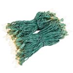 RetroGlo® Clear Mini Lights 100 Light on Green Wire 50 Feet Long