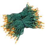 RetroGlo® Orange Mini Lights 100 Light on Green Wire 50 Feet Long