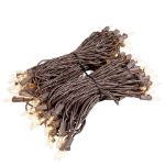 RetroGlo® Clear Mini Lights 100 Light on Brown Wire 50 Feet Long