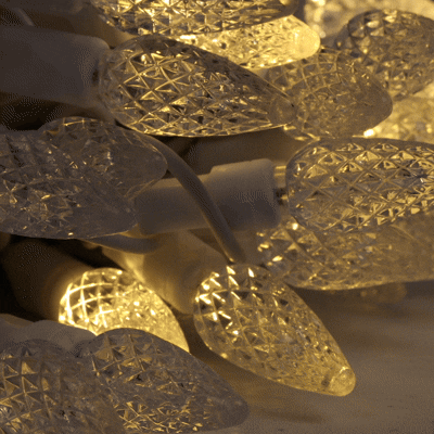 *NEW* TrueTwinkle® Warm White 70 LED C6 Strawberry Mini Lights Commercial Grade on Green Wire