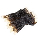 RetroGlo® Clear Mini Lights 100 Light on Black Wire 34 Feet Long