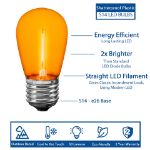 Orange S14 LED Plastic Filament Medium Base e26 Bulbs  - 25pk