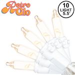 RetroGlo® Clear Mini Lights 10 Light on White Wire 5.5 Feet Long