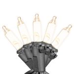 RetroGlo® Clear Mini Lights 100 Light on Black Wire 34 Feet Long