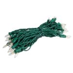RetroGlo® Clear Mini Lights 35 Light on Green Wire 17 Feet Long